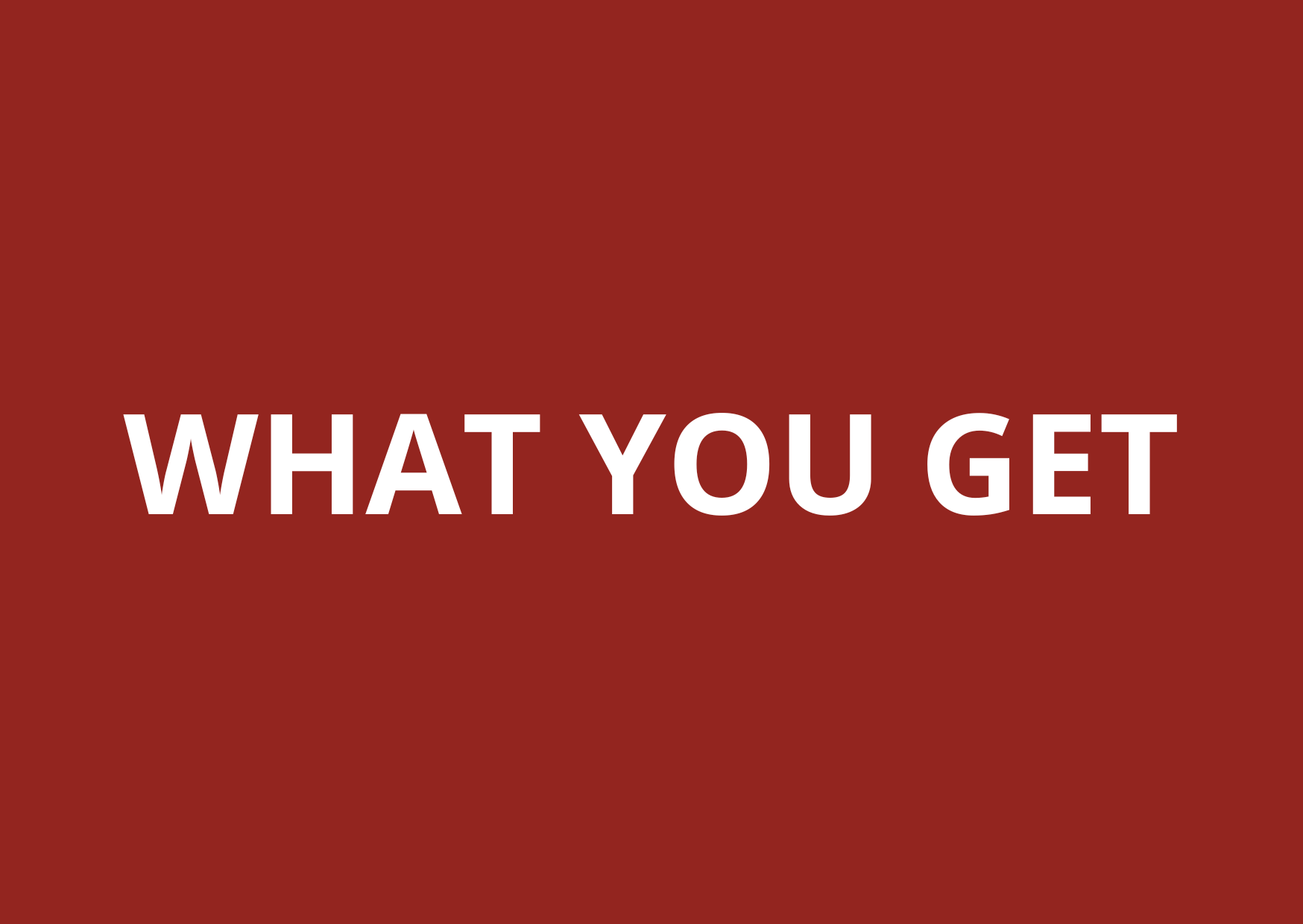 What you will get
